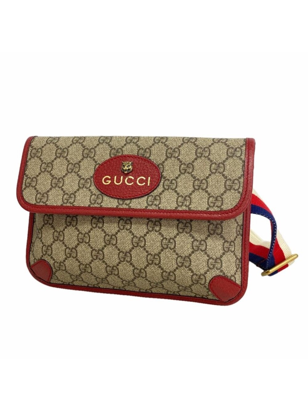 Gucci Waist Bag GG Supreme Neo Vintage Brown Bordeaux Gold
